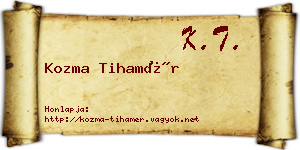 Kozma Tihamér névjegykártya